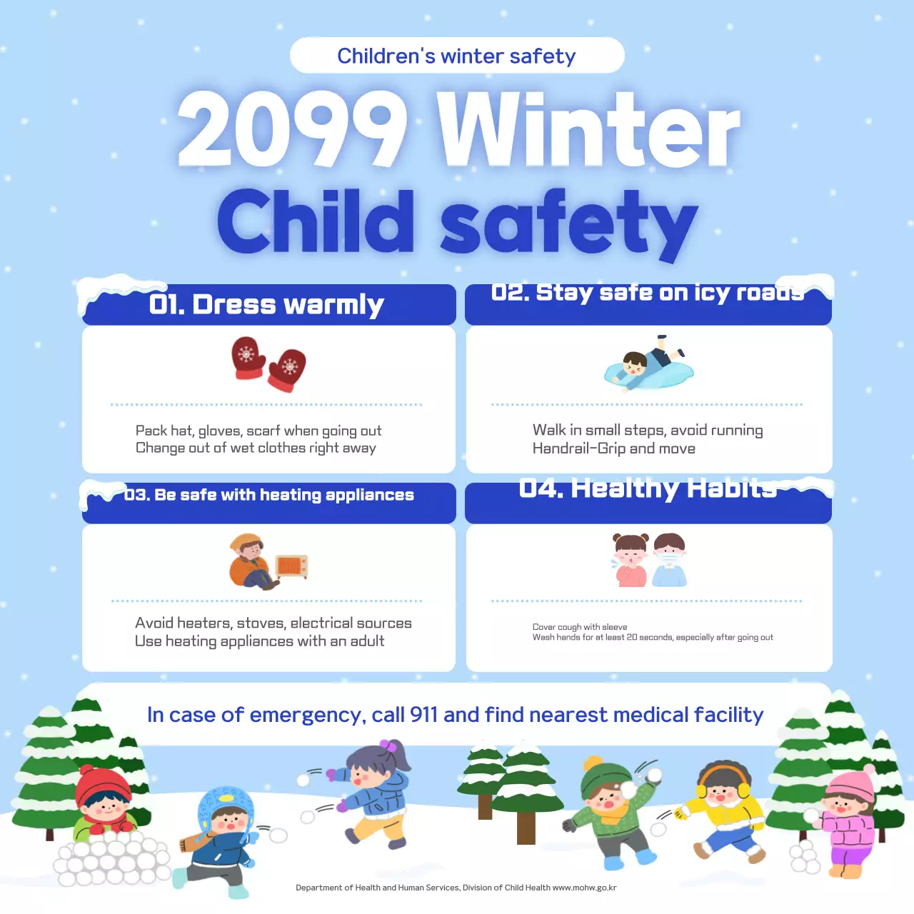 Tindakan Pencegahan Keamanan Anak Sederhana Biru Langit