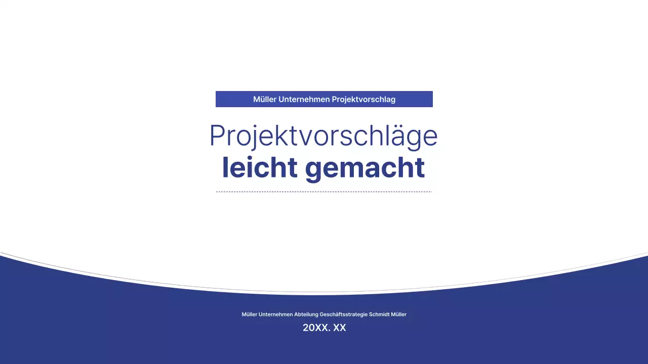 Blauer moderner Planungsvorschlag