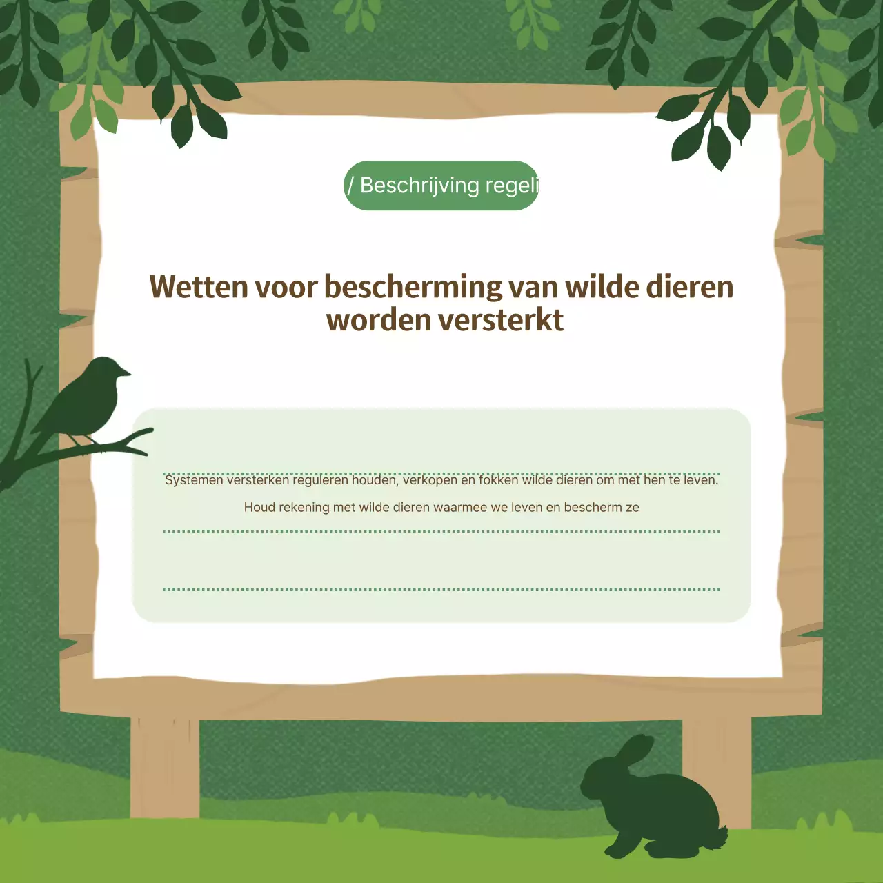 Gids voor de bescherming van een groene, natuurlijke omgeving