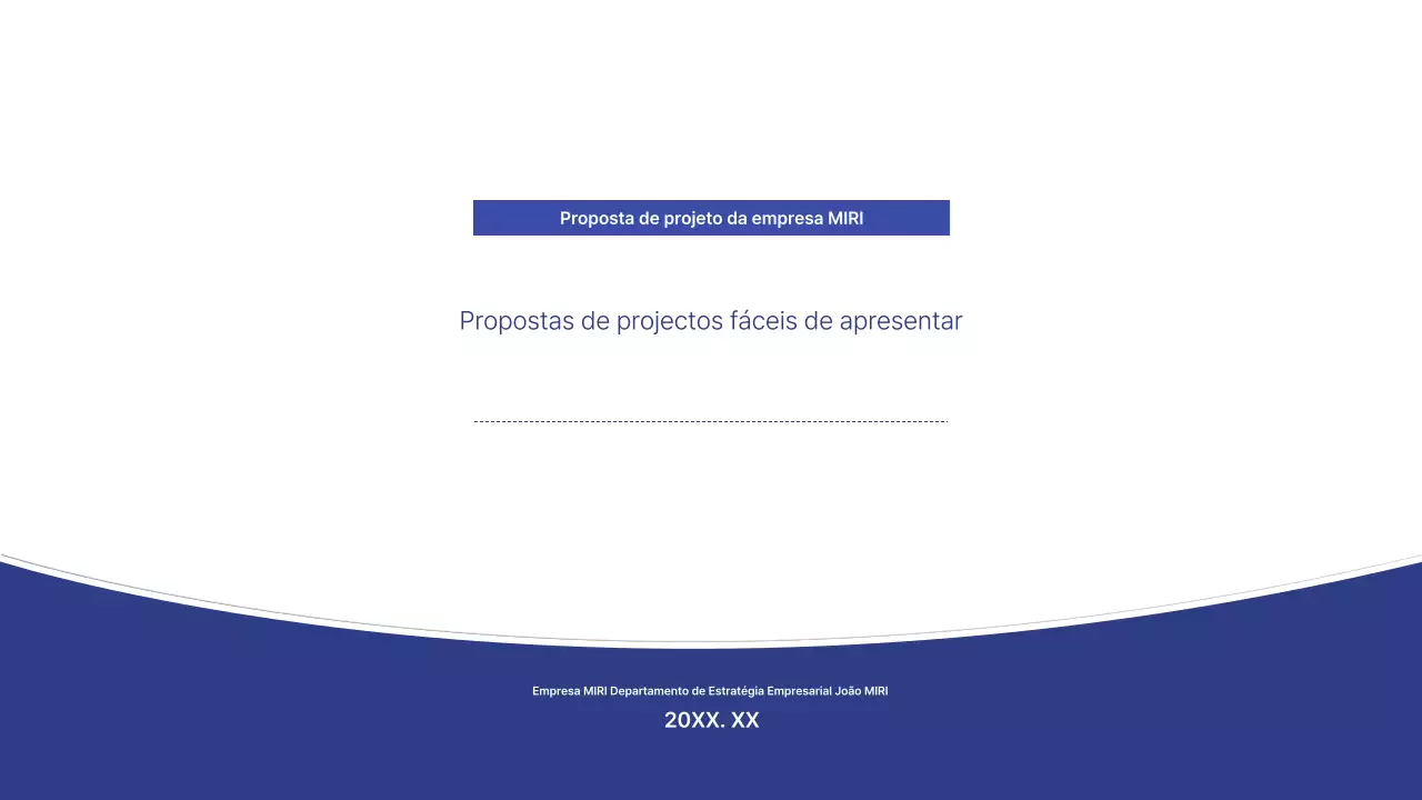 Proposta de Planejamento Moderno Azul