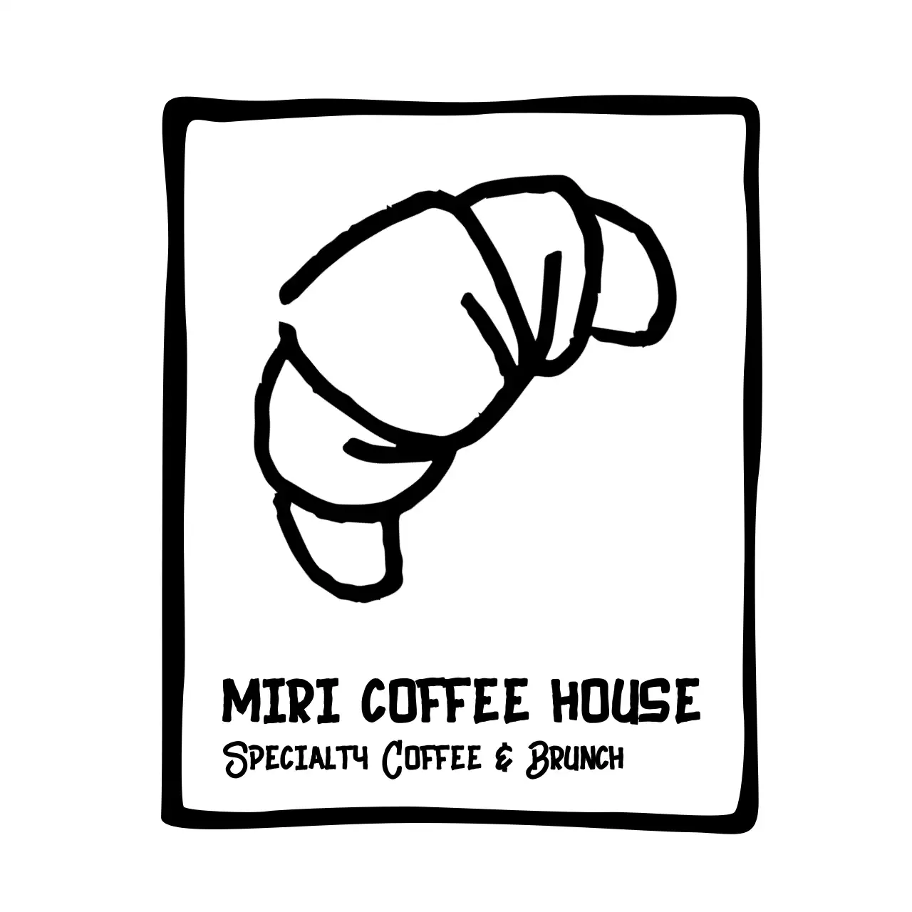 白黒 シンプル カフェ ロゴ シンボルロゴ