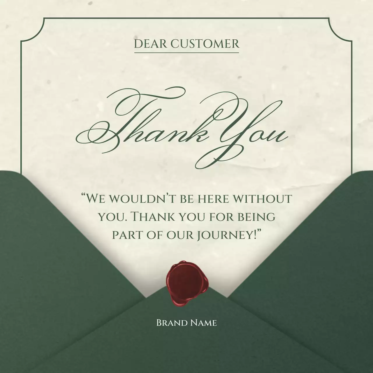 Green and Beige Vintage Minimalist New Year Greeting Social Media Square