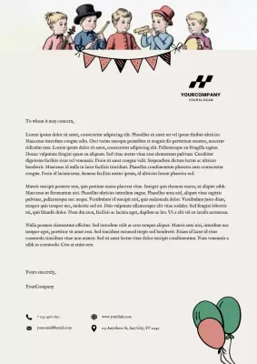 Hand-drawn Colorful New Year Eve Celebration Party Letterhead Document Poster