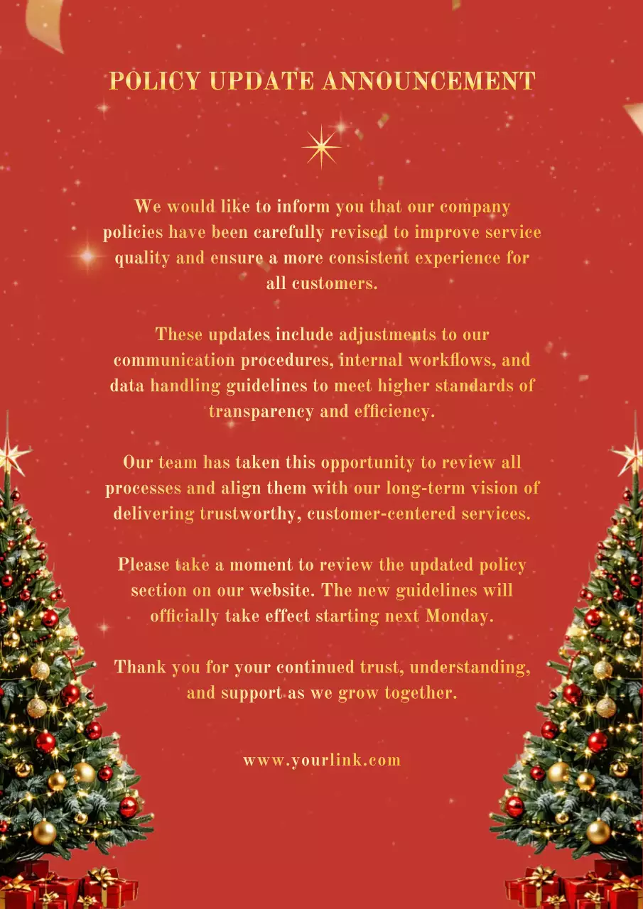 Red Festive Policy Announcement Poster