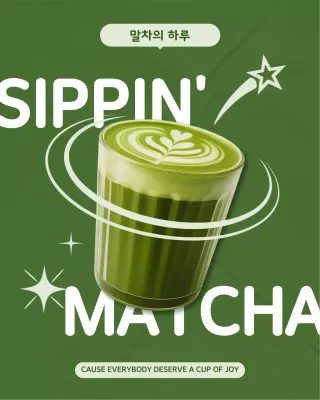 Modern Aesthetic Y2K Matcha Advertisement