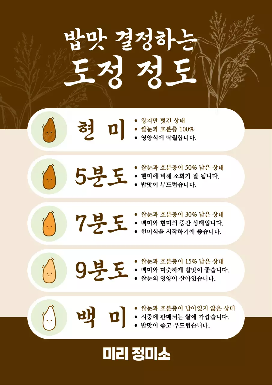 갈색 전통 쌀 설명서