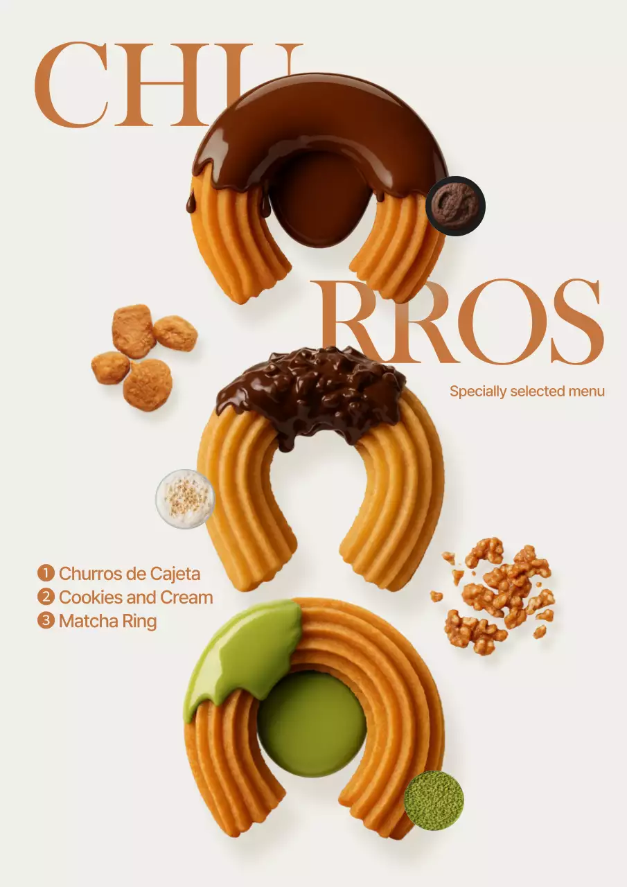 베이지 모던 디저트 메뉴 홍보