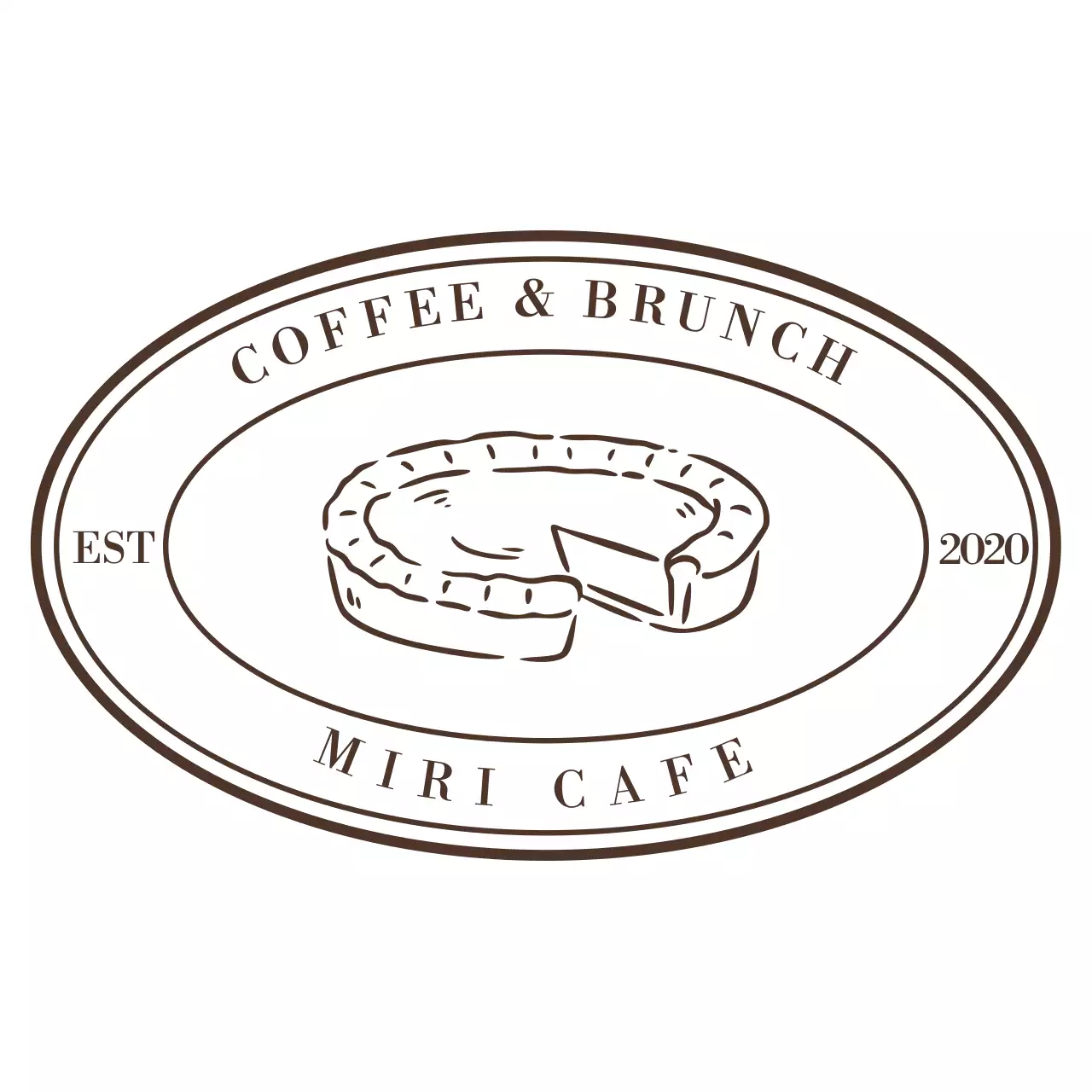 茶色 シンプル カフェ ロゴ シンボルロゴ