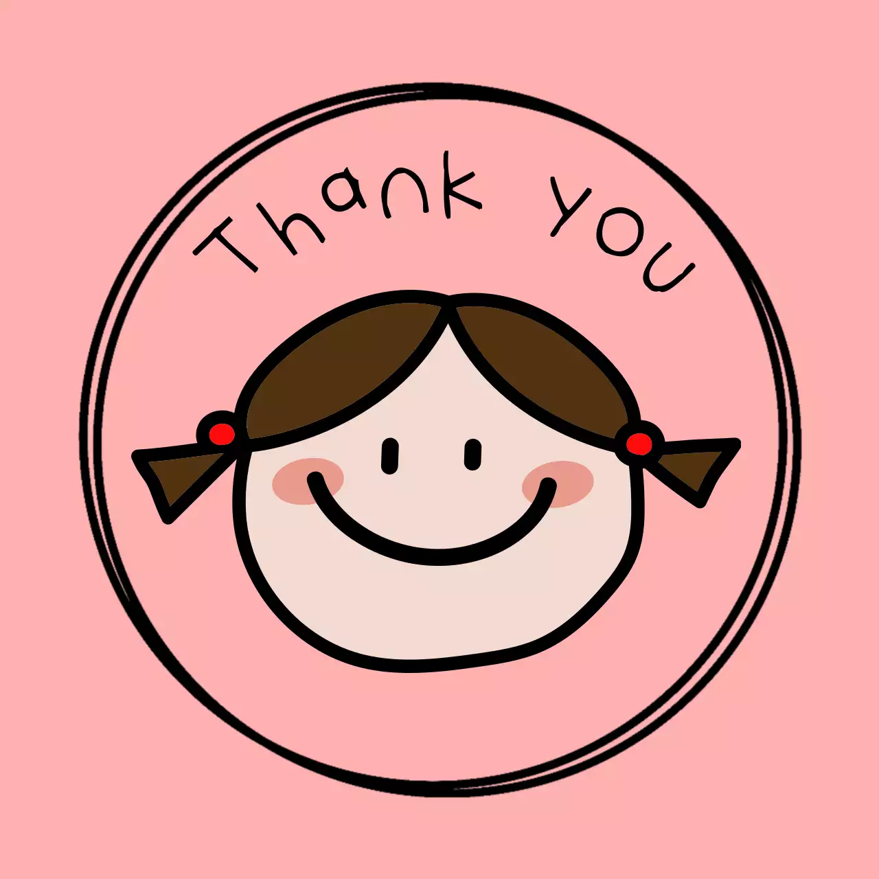 핑크컬러 어린이 선물포장 라벨