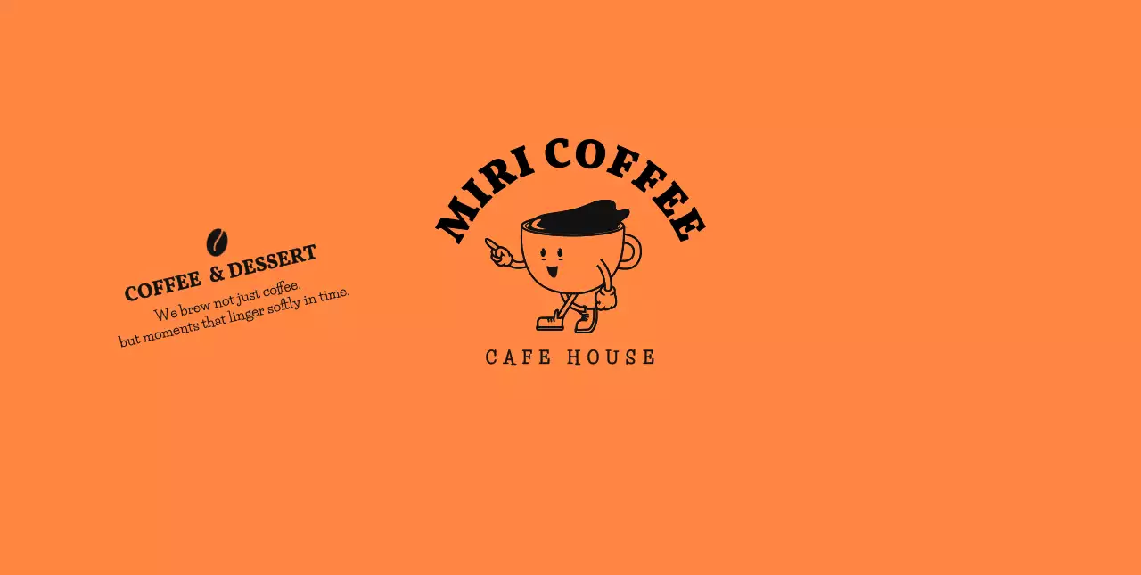 オレンジ かわいい カフェ ロゴ ロゴテキスト