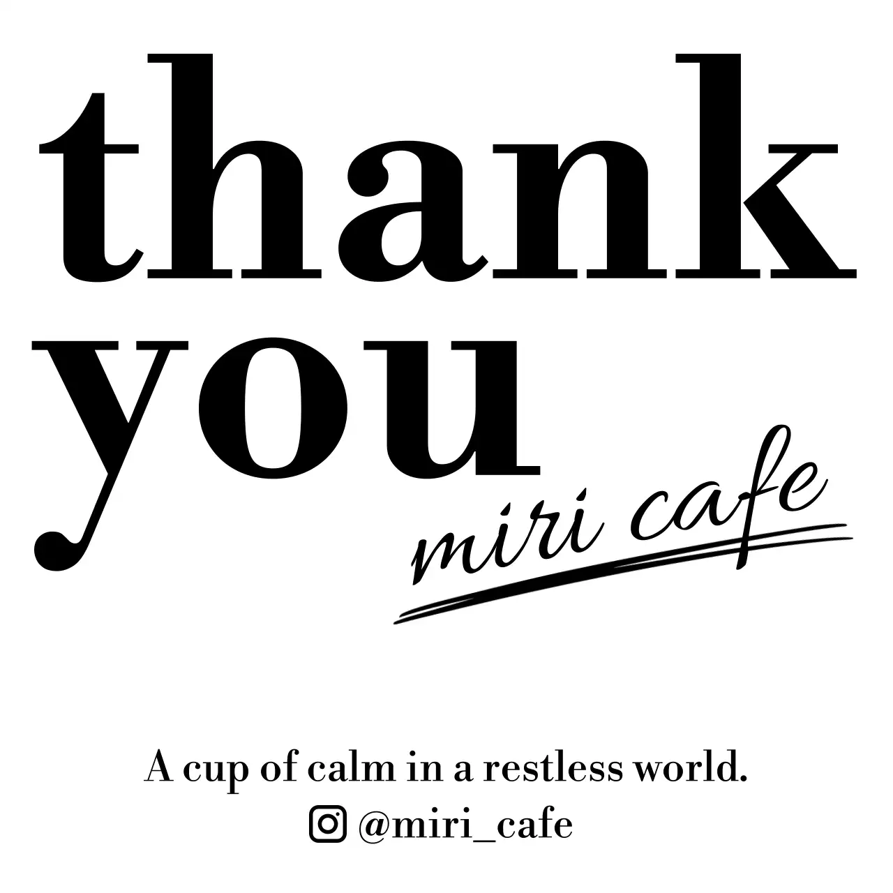 白黒 シンプル カフェ メッセージカード サンキュー