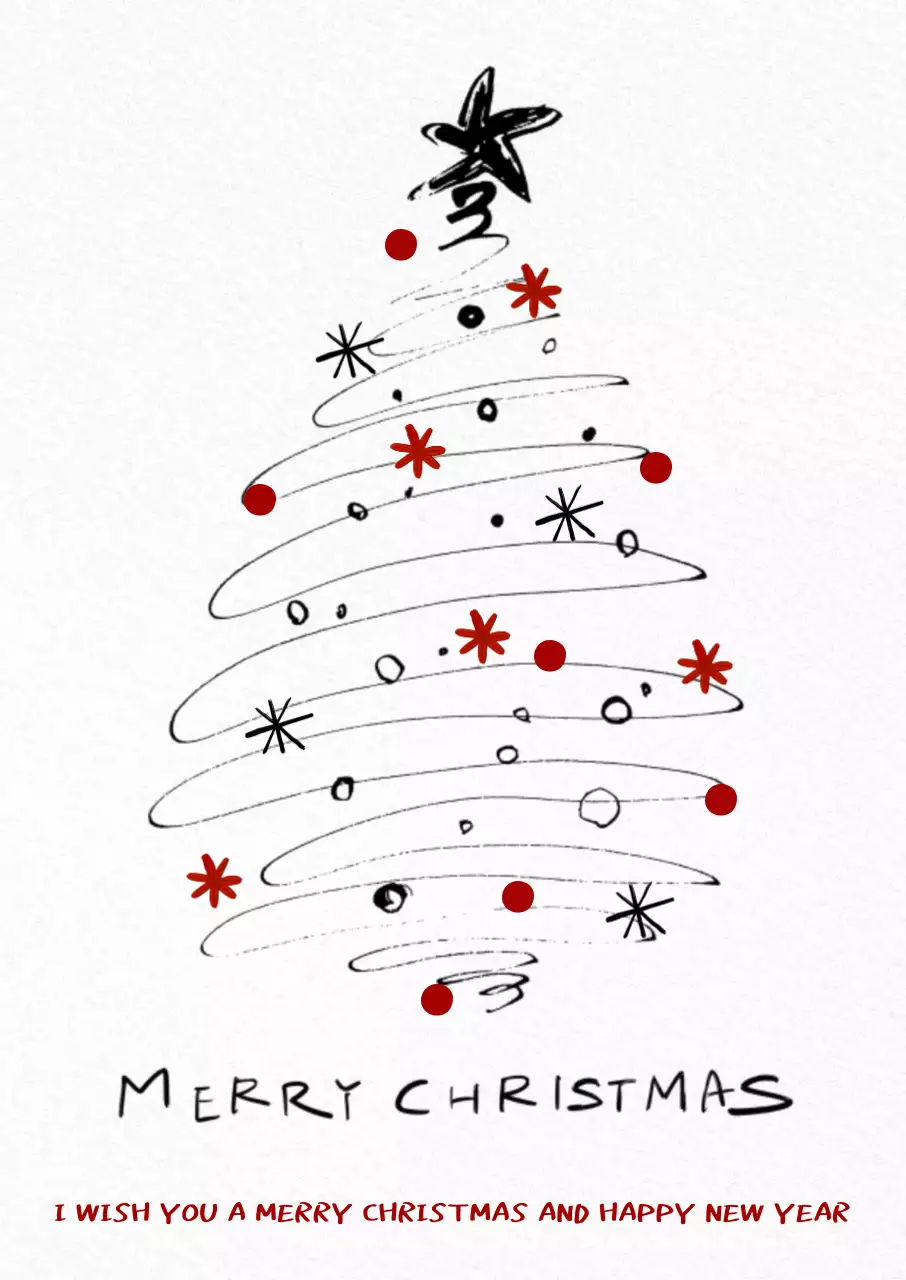 검정 심플 크리스마스 카드