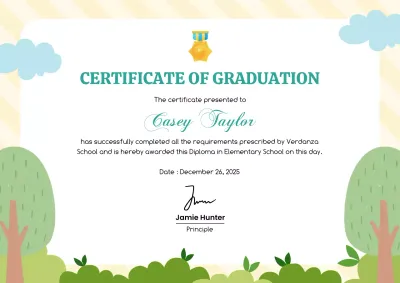 Green Elegant Certificate of Graduation