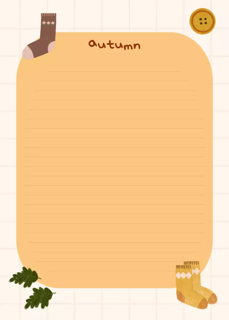 노랑 심플 편지지 문구