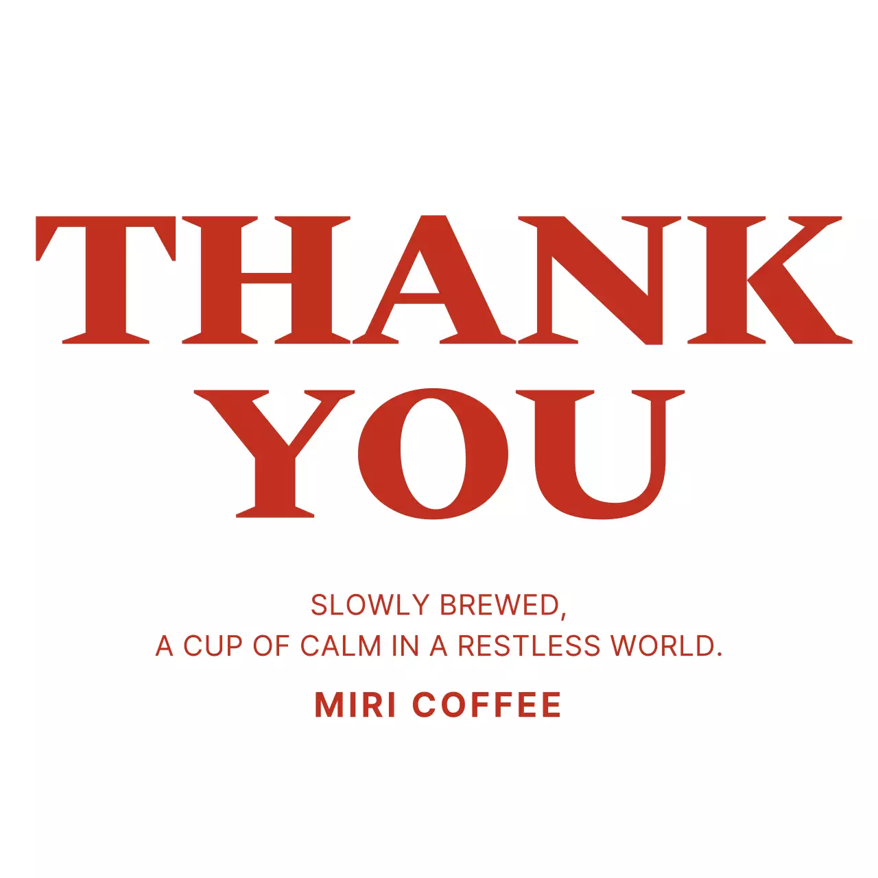 赤 シンプル コーヒー メッセージカード サンキュー