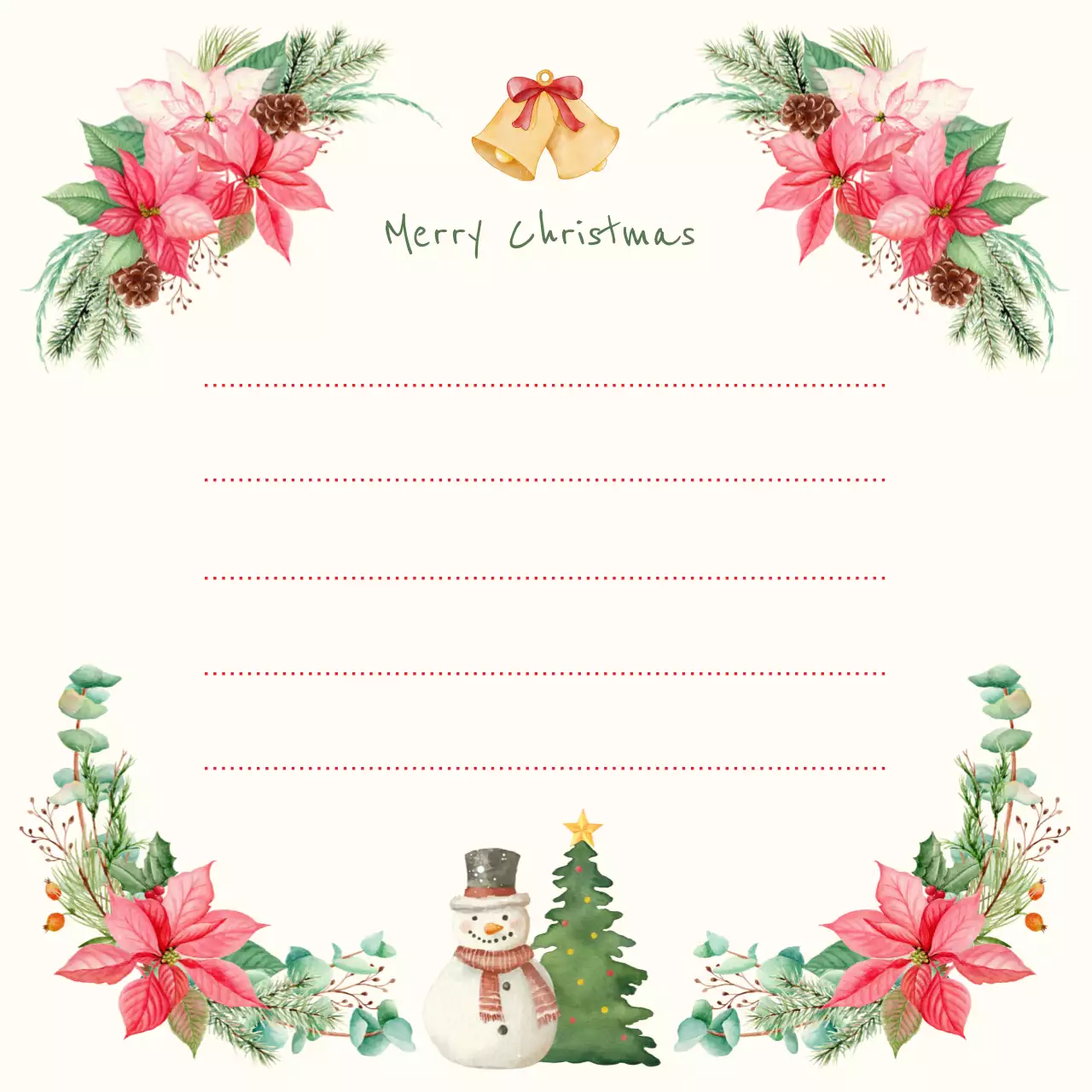 아이보리 아기자기한 크리스마스 노트