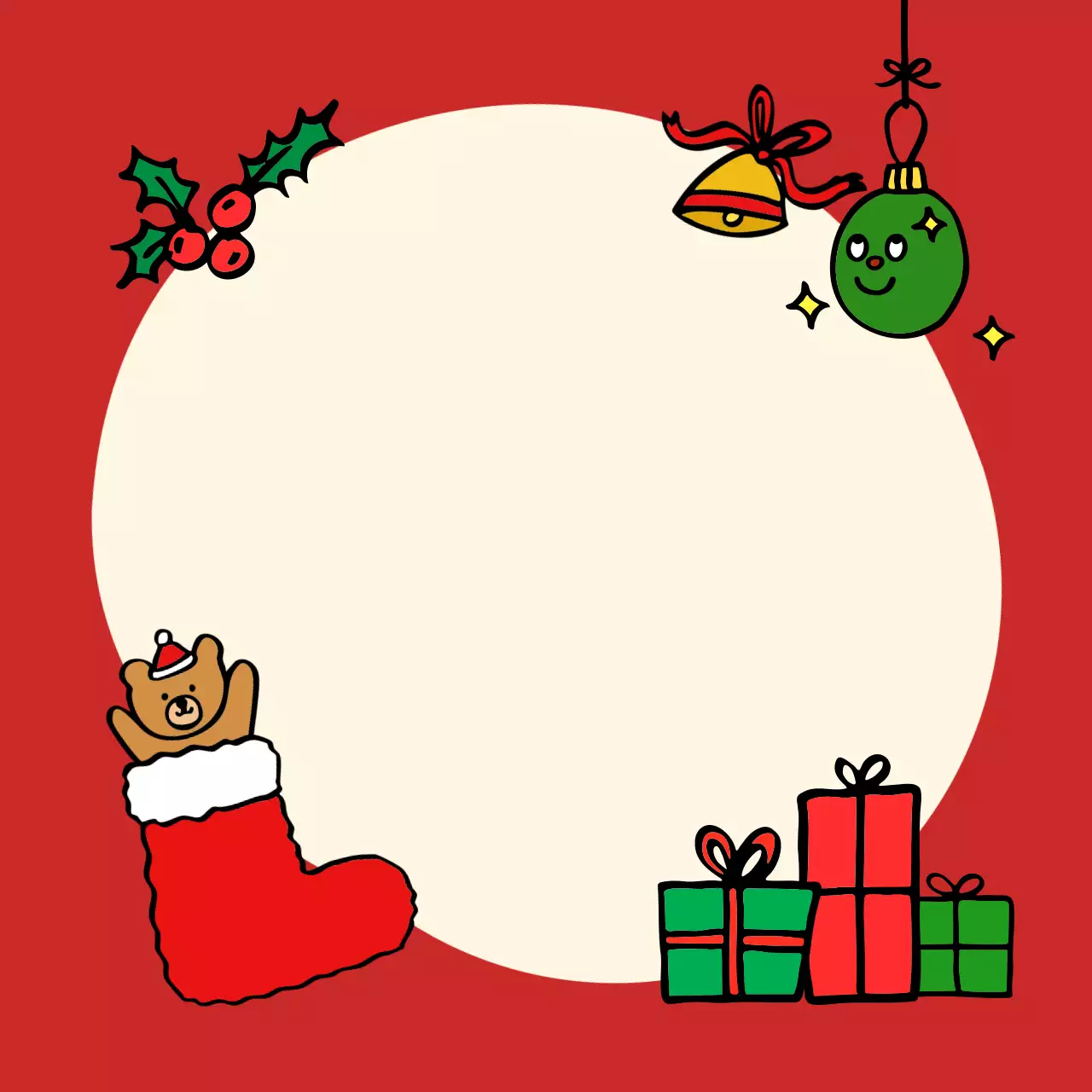 빨강 아기자기한 크리스마스 메모