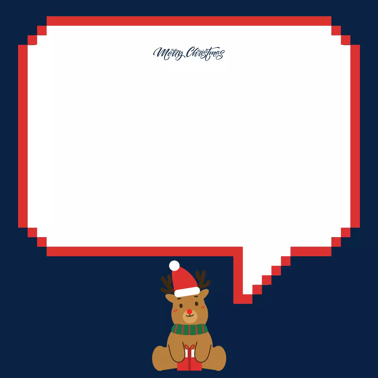 남색 레트로 크리스마스 엽서