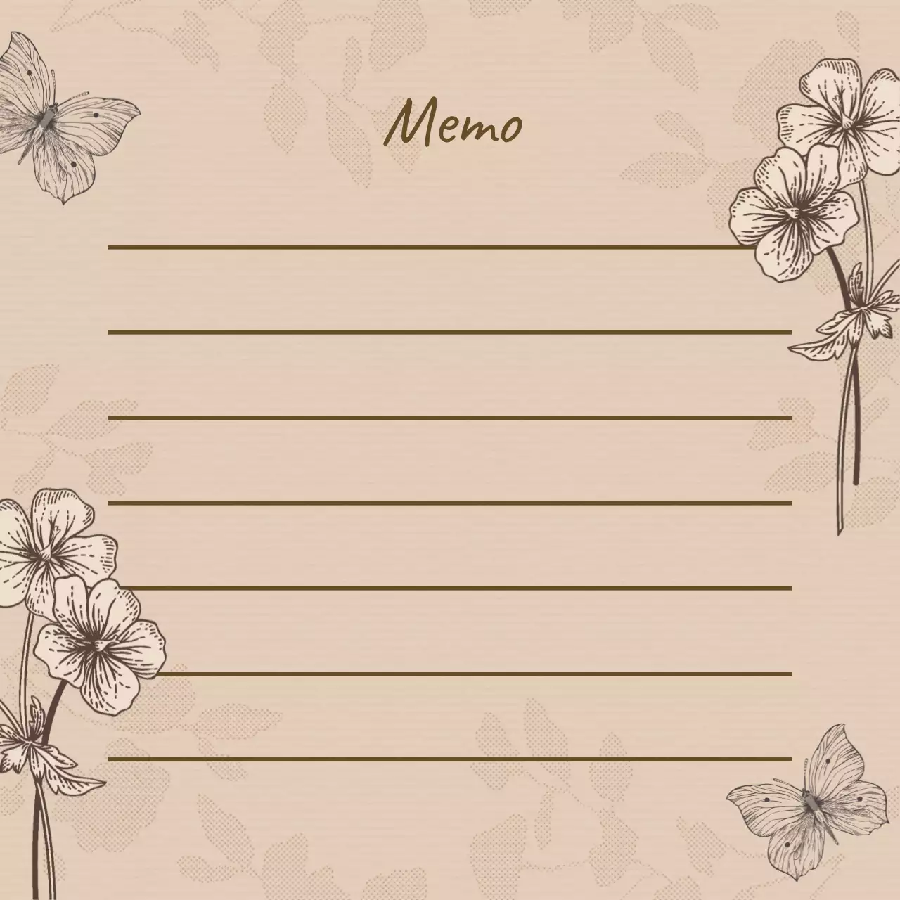 Perencana Catatan Bunga Beige