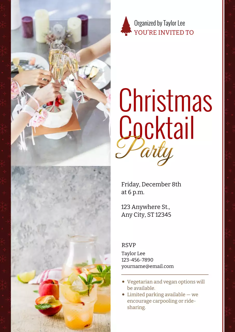 Christmas Cocktail Party Invitation Web Poster