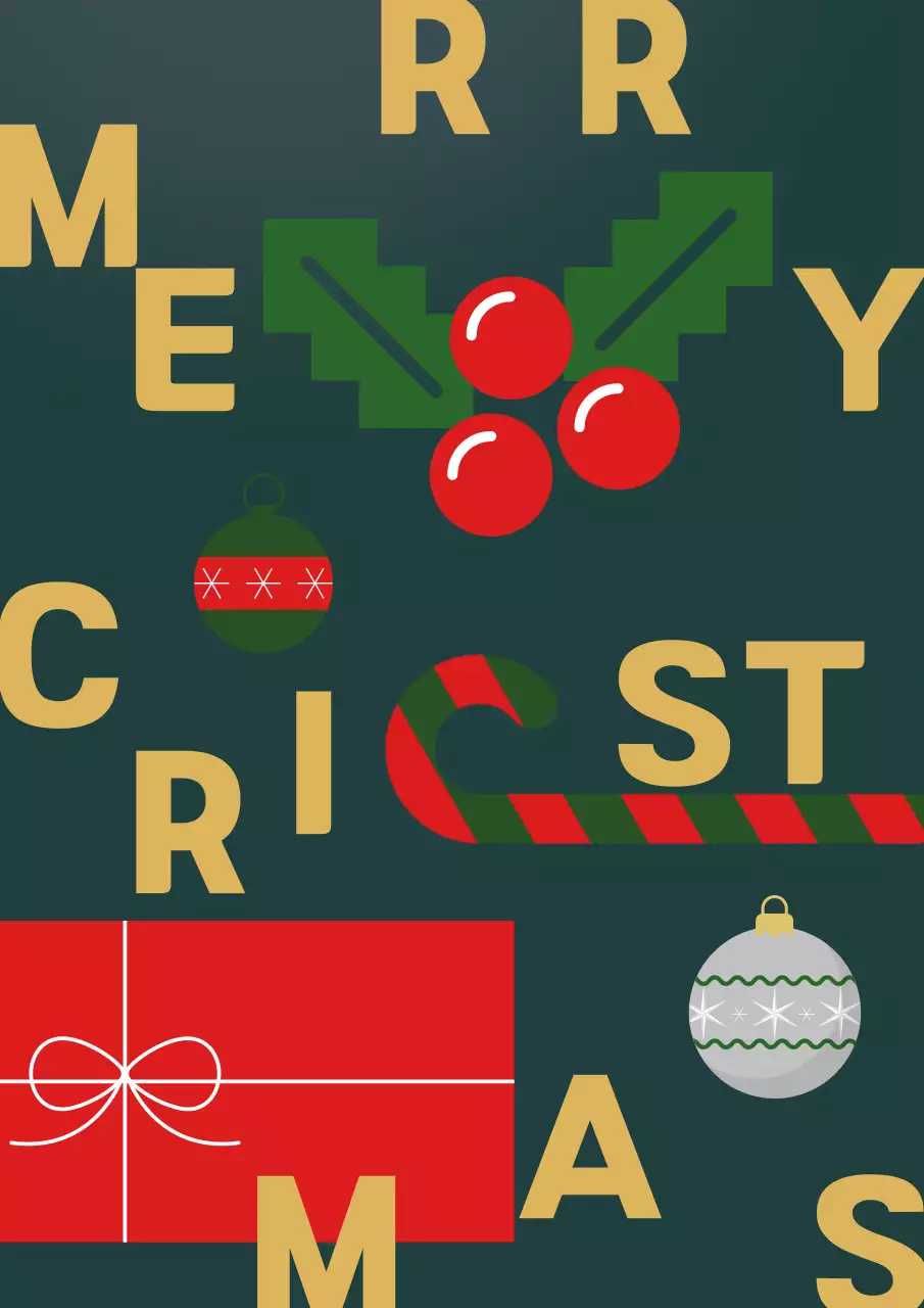 초록 심플 모던 크리스마스 엽서