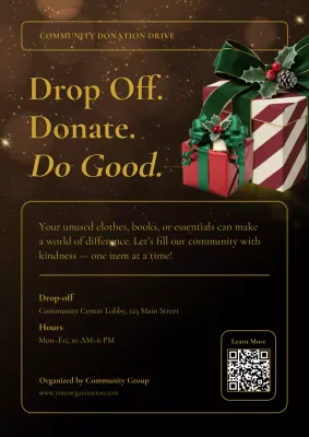 Festive Donation Announcement Web Poster