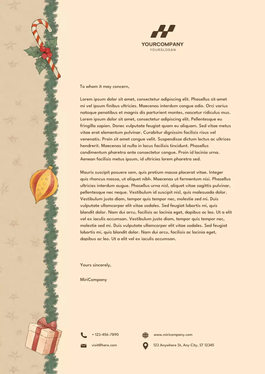 Warm Vintage Christmas Letterhead Poster