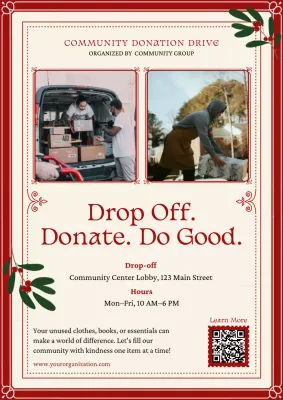 Beige Traditional Donation Campaign Web Poster