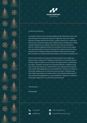 Green Luxury Art Deco Christmas Letterhead Poster