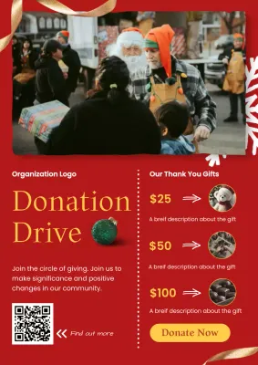 Red Traditional Holiday Charity Poster