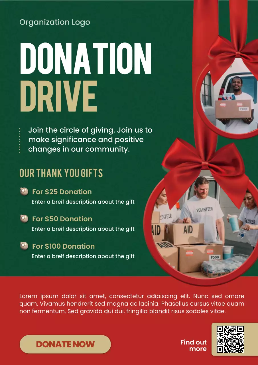 Green Modern Donation Promotion