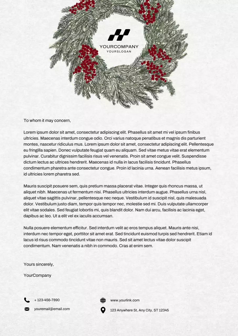 Calm Vintage Christmas Letterhead Poster
