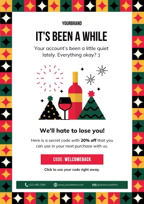 Colorful Retro Festive New Year Promotion Poster