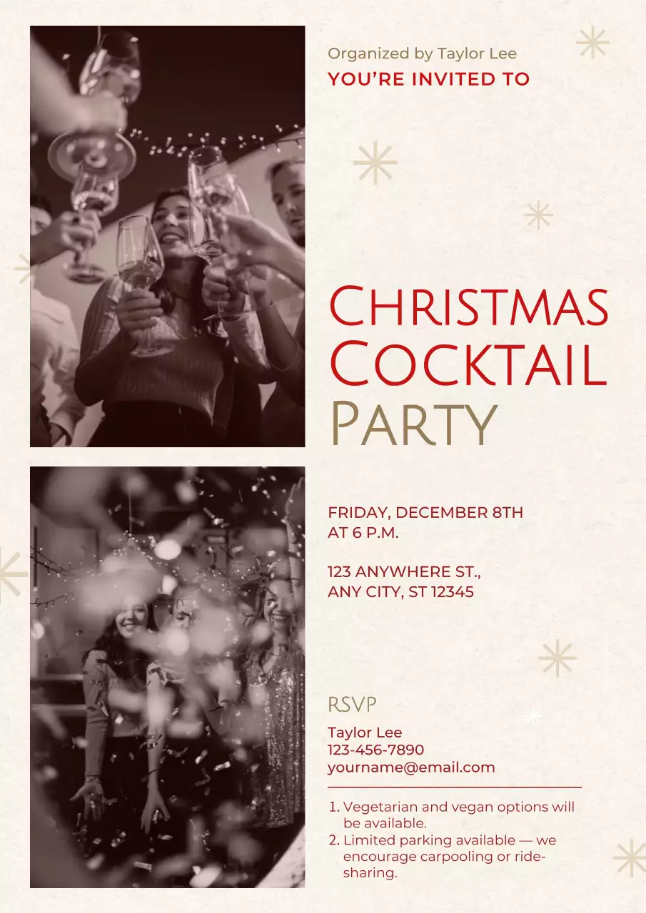 Christmas Cocktail Party Invitation Web Poster