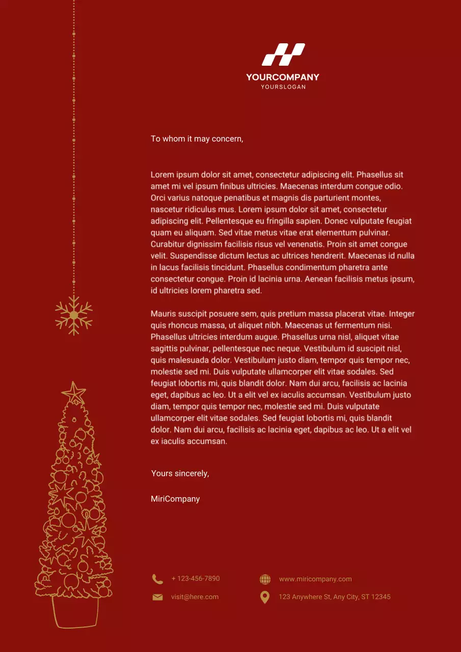 Red Christmas Letterhead Poster