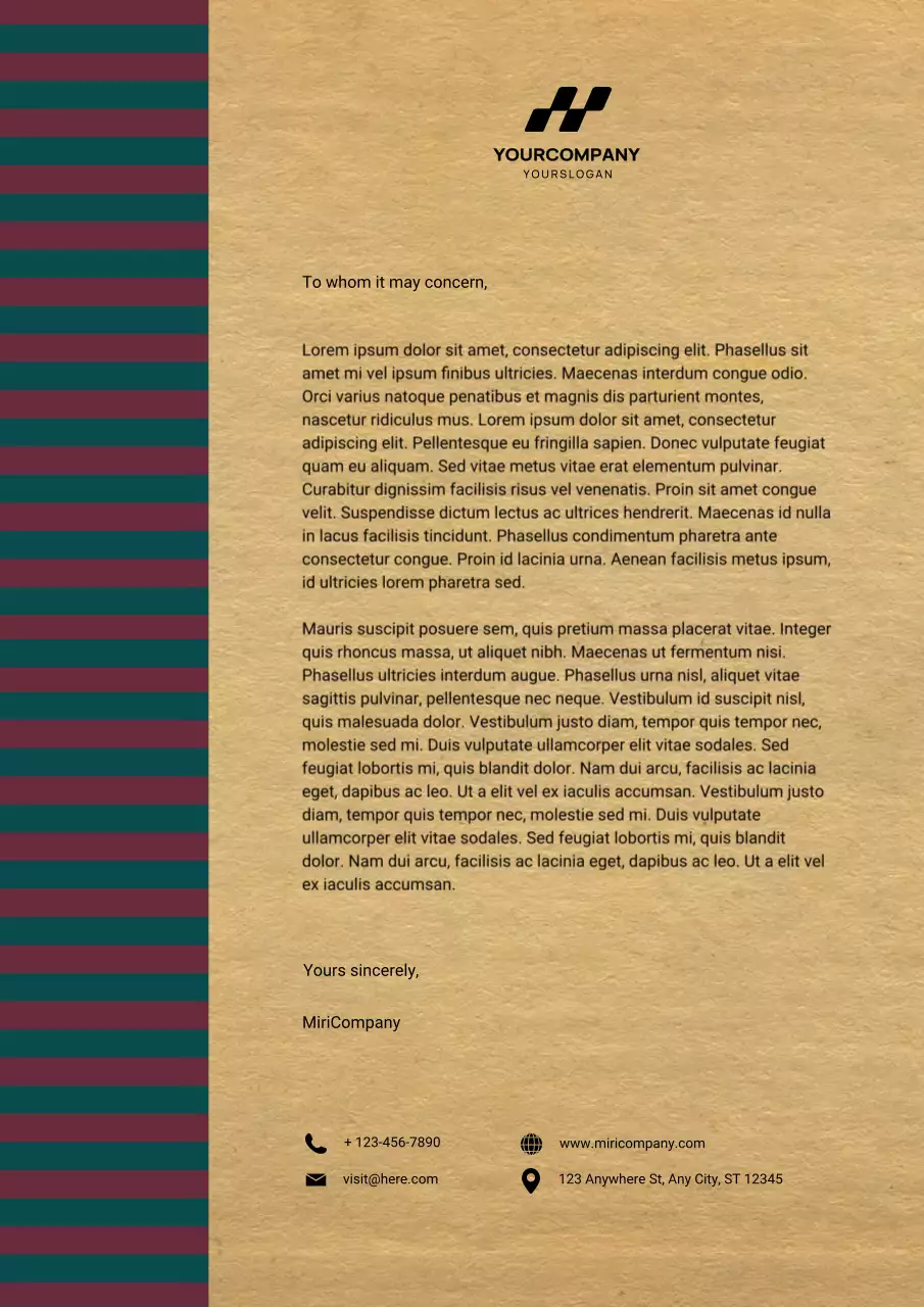 Red and Green Vintage Craft Paper Christmas Letterhead Poster