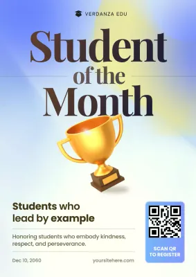 Beige Classic Student Announcement Poster