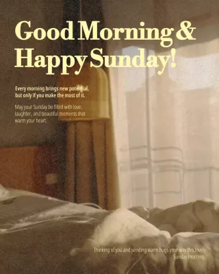 Beige Classic Morning Greetings Card Instagram Post