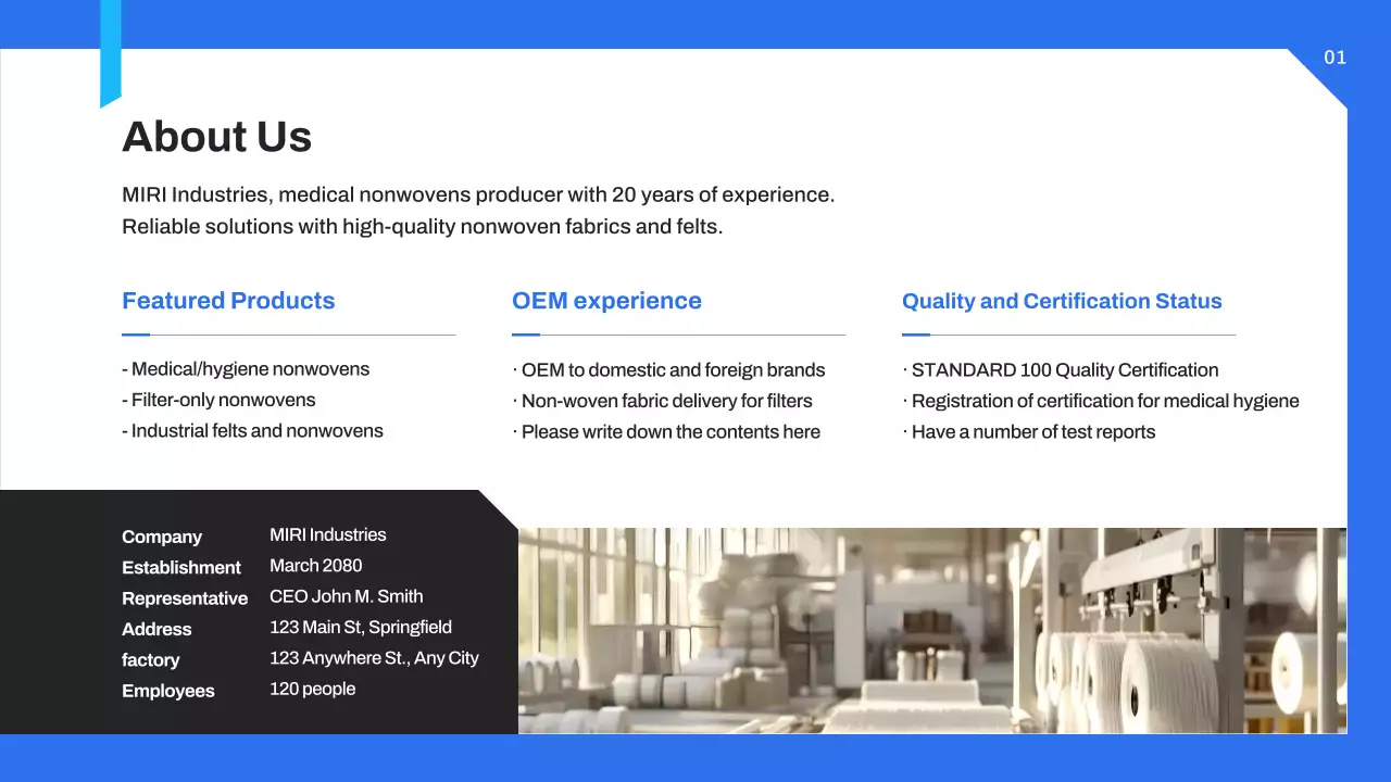 blue geometric medical proposal document