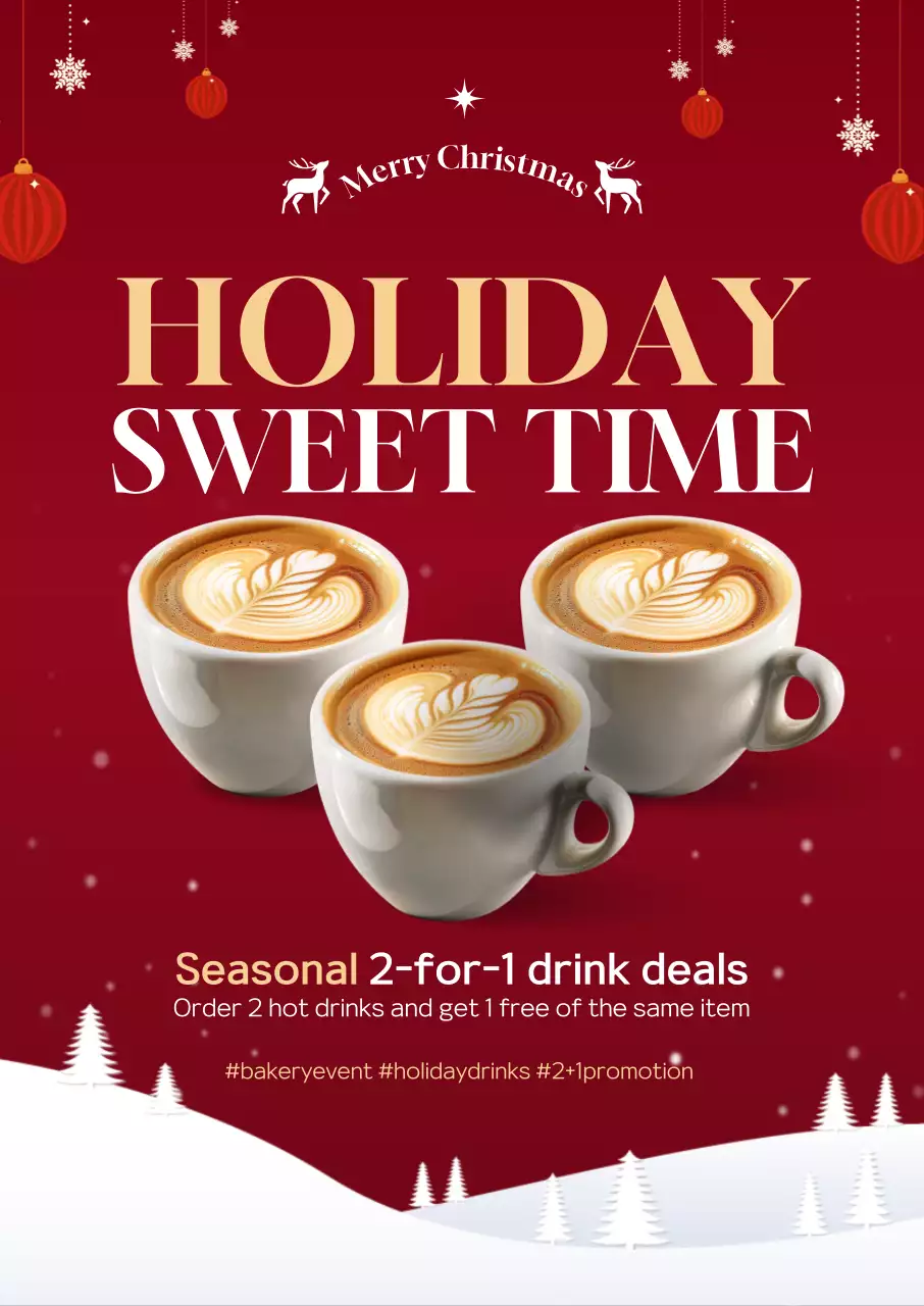 Khuyến mãi Giáng sinh hiện đại màu đỏ