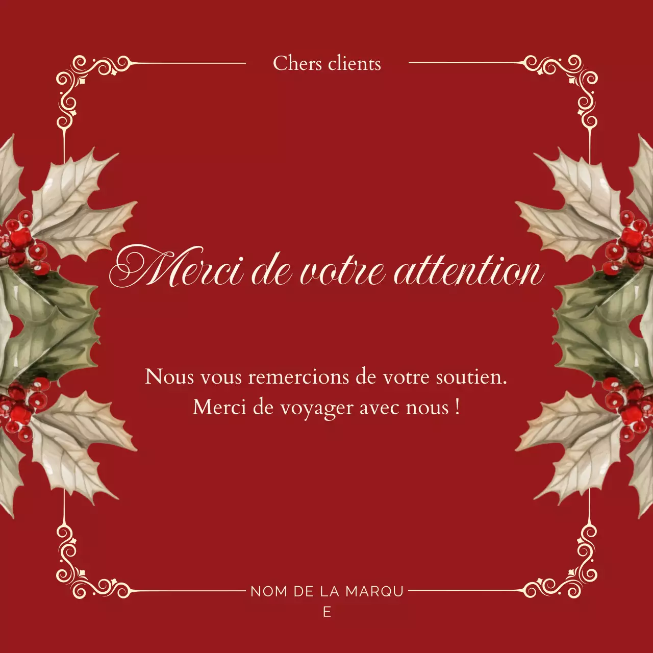 Carte de vœux de Noël élégante et vintage rouge et blanche pour les réseaux sociaux