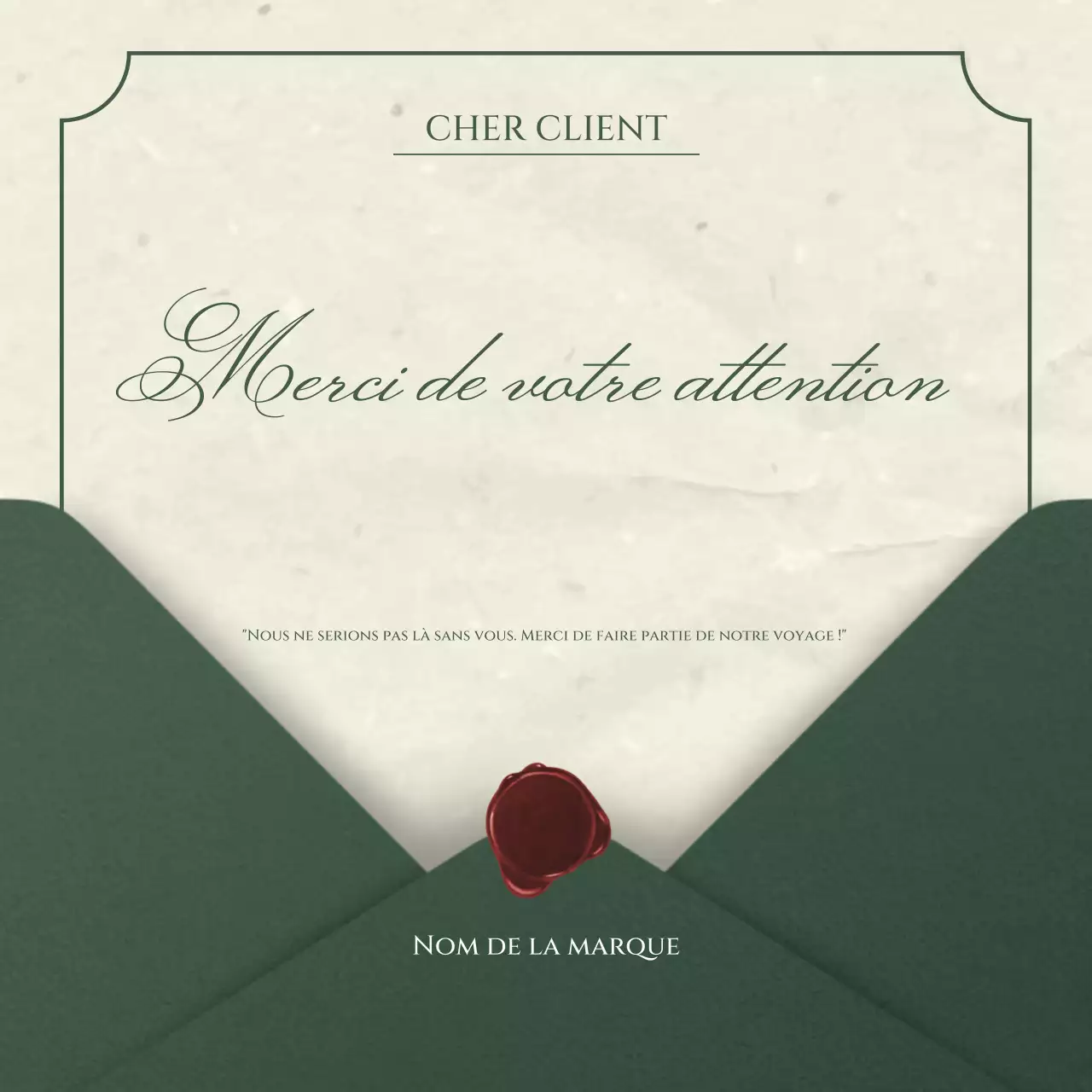 Carte de vœux minimaliste vintage verte et beige pour le Nouvel An, format carré pour les réseaux sociaux