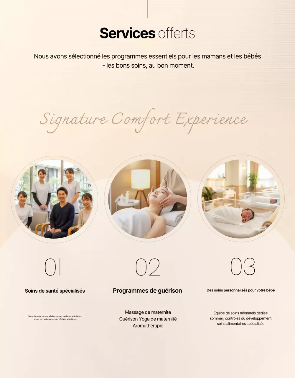 Promotion du centre de soins post-partum Beige Clean