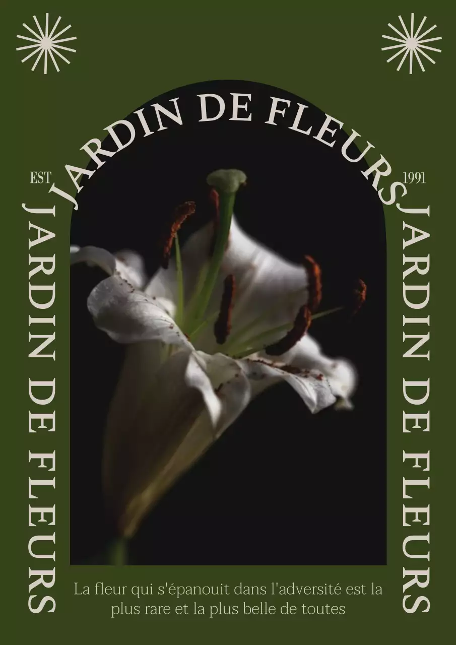 緑 上品 花 ポスター