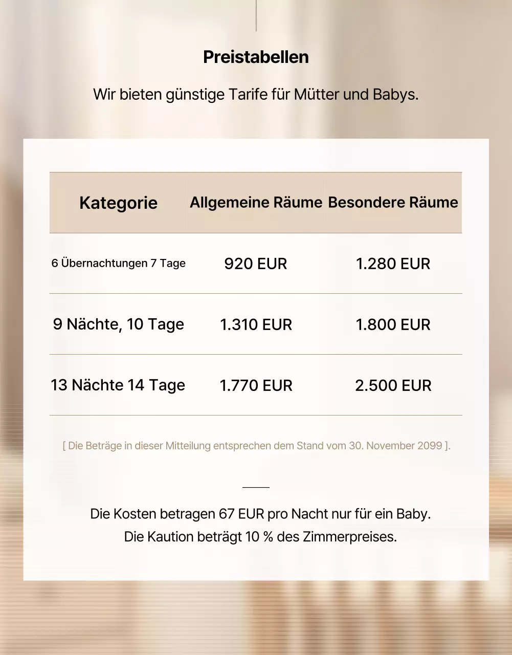 Beige Clean Postpartum Care Center Promotion