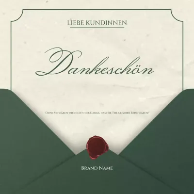 Grüne und beige Vintage-minimalistische Neujahrsgrüße für soziale Medien (quadratisch)