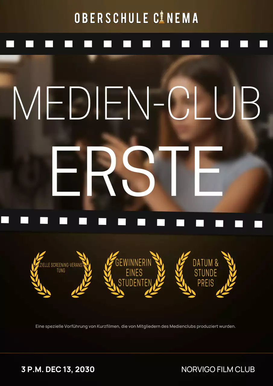 Ankündigung einer Veranstaltung zum Thema „Schwarzer moderner Film“