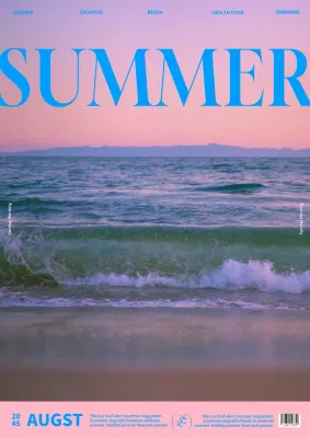 Blue Modern Summer Vlog Poster