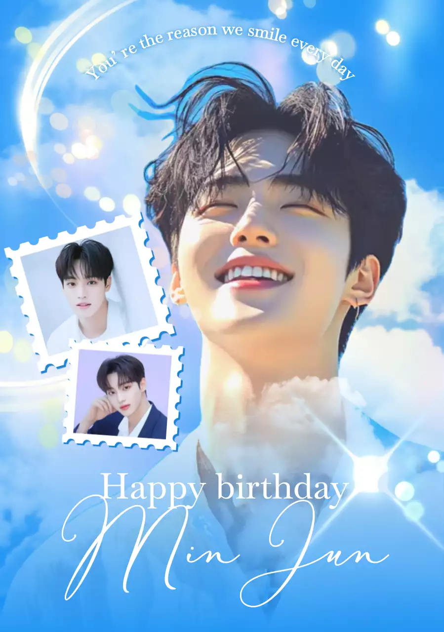 하늘색 아기자기한 생일 기념