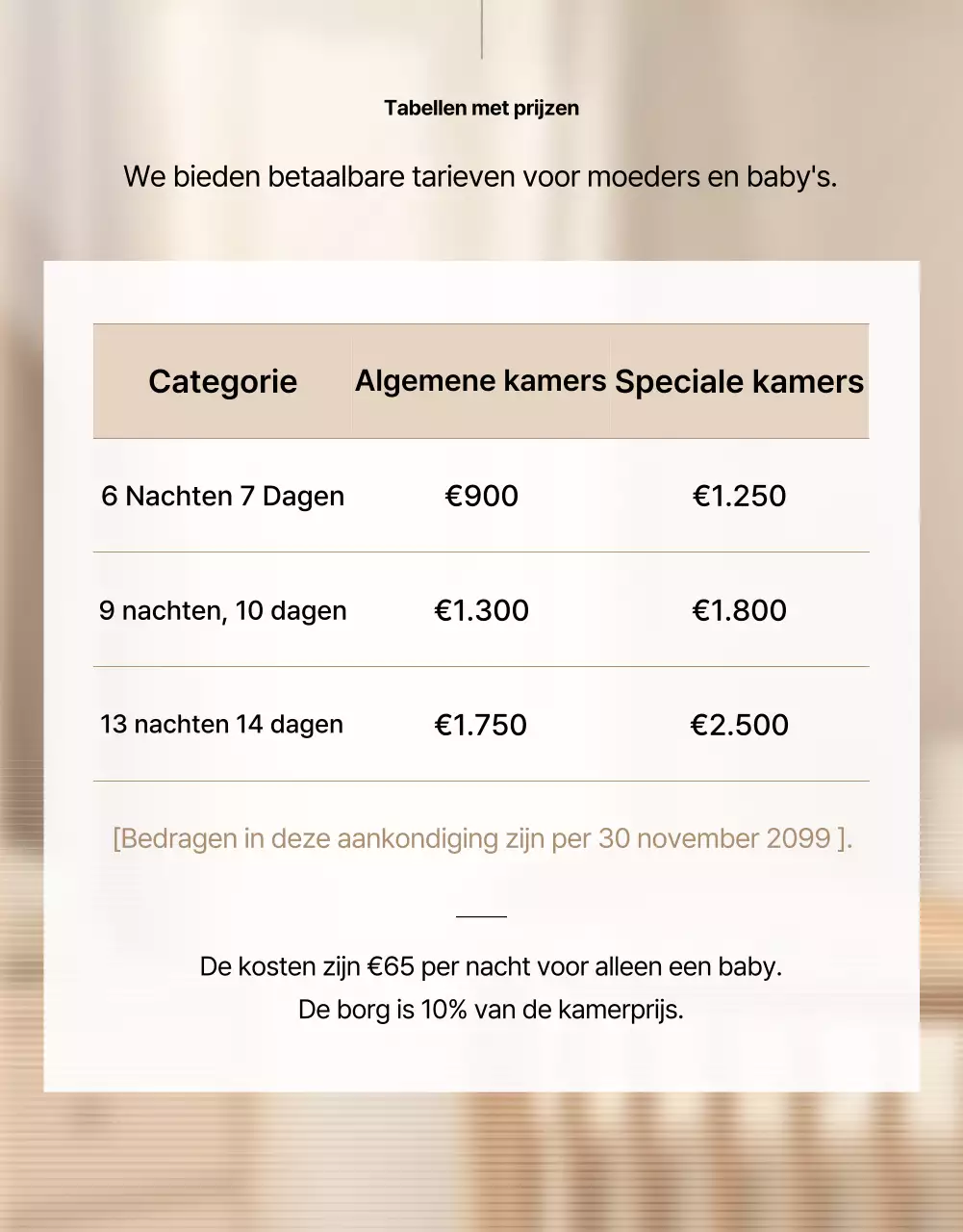 Promotie Beige Clean Postpartum Care Center